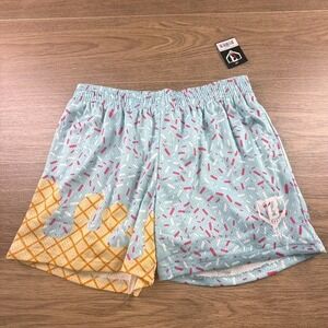 Baseball Life 101 Men's Ice Cream Mesh Shorts NEW Size Medium Blue Sporty